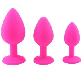 Pink Silicone Anal Butt Plug Sex Toy Adult Small/Medium/Large Beginner Trainers