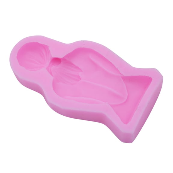 Pink Silicone Beautiful Women Fondant Mold for Cake Decorating Chocolate Candy Reusable Girl Figure Design Oven Safe Pink