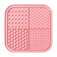thumbnail image 1 of Pink Silicone Pet Licking Mat For Food & Treats - With Mess-Free Design, Slow Feeding & Interactive Lick Experience To Prevent Boredom & Keep Food In Place - For Dogs, Cats, Small, 1 of 3