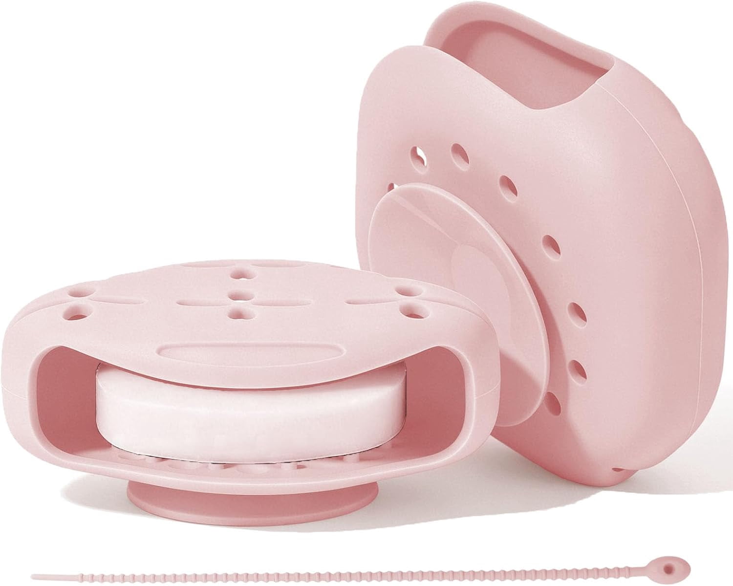Pink Silicone Shower Diffuser Steam Tray with Suction Cup & Hanging ...