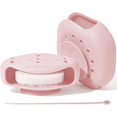 Pink Silicone Shower Diffuser Steam Tray with Suction Cup & Hanging ...