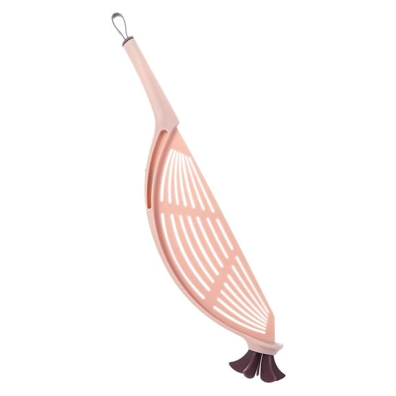 Pink Silicone Strainer with Ergonomic Handle, Multi-Use for Draining Pasta, Fruit, and Meat, Fits All Pot Sizes, Flexible and Heat-Resistant Kitchen Tool, Single