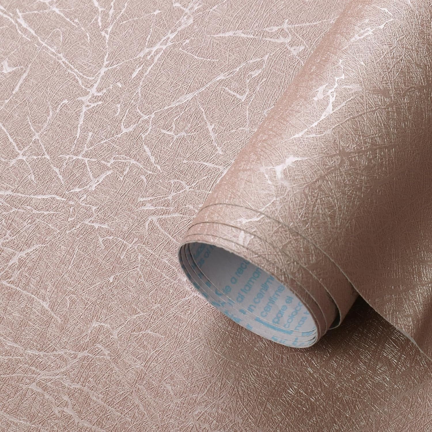 Pink Silk Peel and Stick Wallpaper Textured Contact Paper Self Adhesive Removable Thicken Wall Paper for Bedroom Walls Cabinet Decoration Vinyl Rolls 17.3"X118"