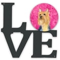 thumbnail image 1 of Pink Silky Terrier Metal Wall Artwork LOVE, 1 of 2
