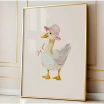 Pink Silly Goose Print, Light Pink Apartment Decor, Watercolor Goose, Coquette Room Decor, Girly Wall Art, Cottagecore Decor, Aesthetic Art Wall Art, Modern Wall Decor, 8x12 UNFRAMED