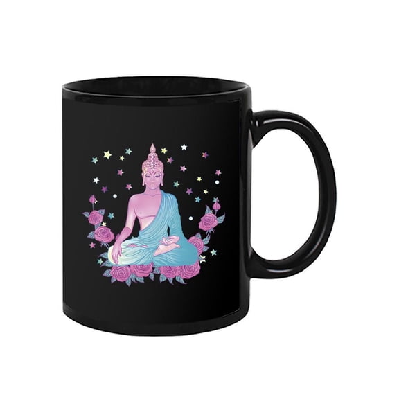 Pink Sitting Buddha With Roses Mug  -Image by Shutterstock,