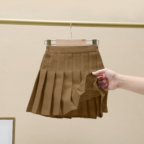 Pink Skirt For Girls Size 14/16 Toddler Baby Girls Skirts Skorts Elastic High Waist Plain Pleated Skirts for Girls Running Sports Tennis Skater Skirt