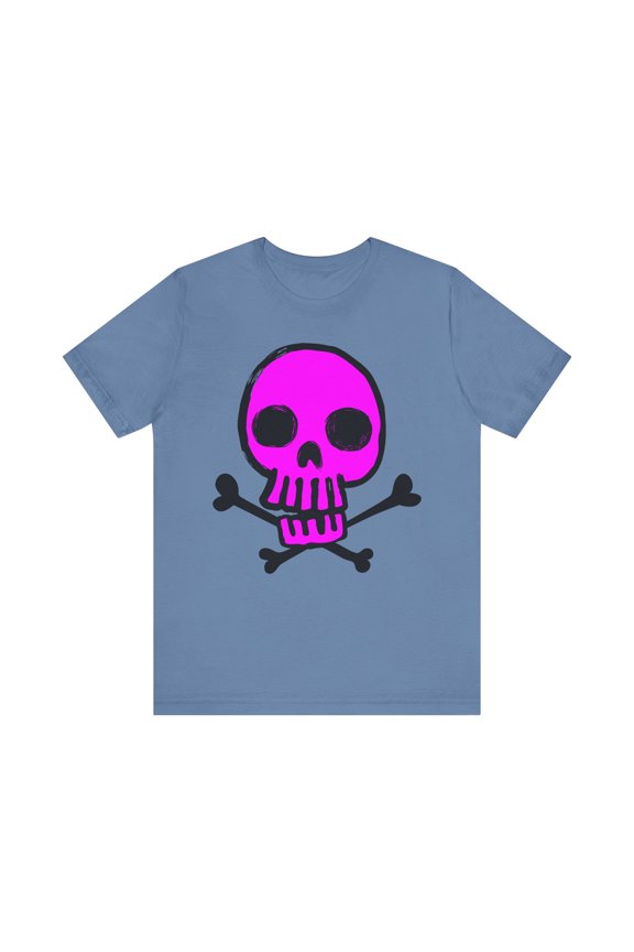 Pink Skull Graphic Design Tee, Skull Shirt, Vintage Tees, Art Design T-Shirt, Vintage Graphic Tee, Art Shirts with Skulls
