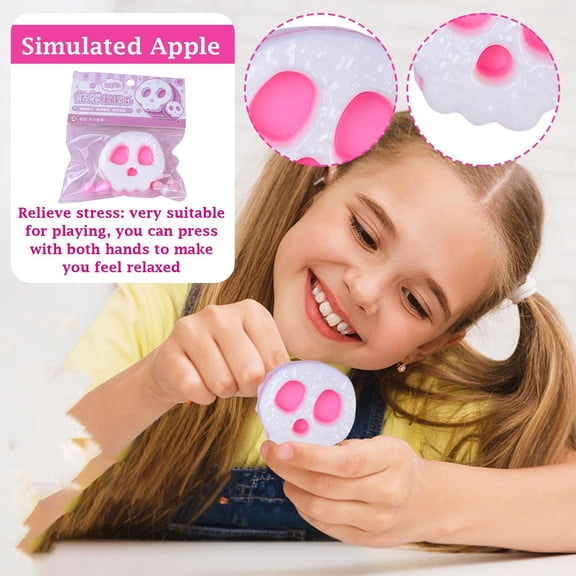 Pink Skull Relaxation Toy, Squeeze Ballsfor, Squeeze Squeeze Toys, Halloween Party Favors, 2 Set Sensory Toys