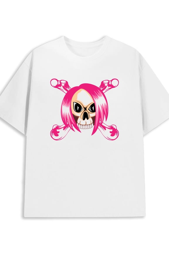 Pink Skull Tee men's 180G 100% Cotton white Retro Unisex Shirt Cotton tshirts Original Unisex Shirt Cotton tshirts Funny Unisex Shirt Crewneck tshirts