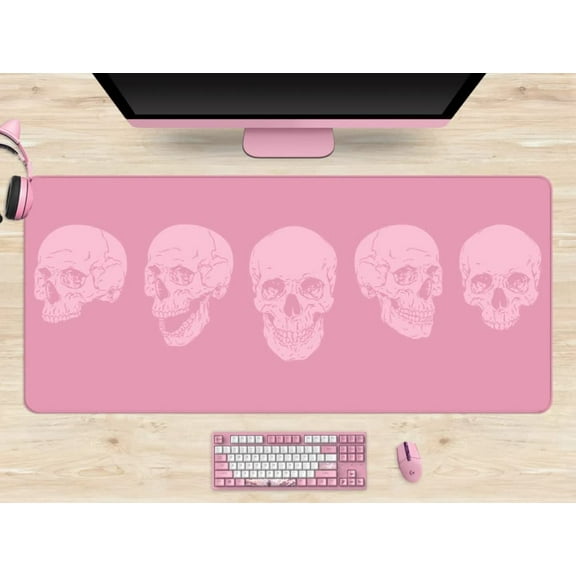 Pink Skulls Mouse Mat Computer Pad For Skull Love Gift Lap Desk Mat Anime Mouse Pad Large Gaming Pad For Mouse And Keyboard