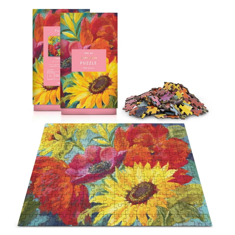 Floral Pink Sky 1000 Piece Jigsaw Puzzle in Cylinder Tube