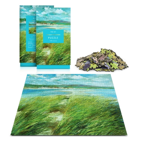 Ocean Whispers Pink Sky Puzzle 1000 Piece Cylinder Puzzle Tube Gift Jigsaw Puzzle
