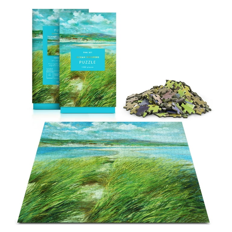 Ocean Whispers Pink Sky Puzzle 1000 Piece Cylinder Puzzle Tube