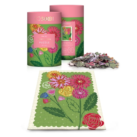 Infinite Bloom Pink Sky Puzzle 500 Piece Cylinder Tube Gift Jigsaw Puzzle