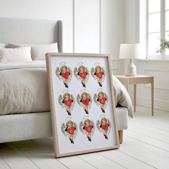 Xoxo Angel Valentines Poster, Unframed Size 12x18