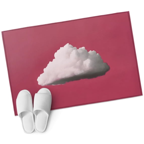 Pink Sky Bathroom Rug Washable 2x3 Entryway Rug Non Slip Abstract Sky White Minimalist Front Door Mat Low Pile Indoor Doormat Throw Floor Carpet for Kitchen Bedroom Entrance