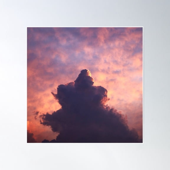 Pink Sky Cloud Poster Wall Art, Modern Wall Decor, 24x24 UNFRAMED