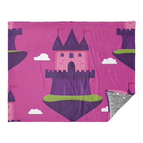 Pink Sky Island Camping Blankets Bed Throws and Cozy Travel Blanket Fluorescence 70x55in Double Sided