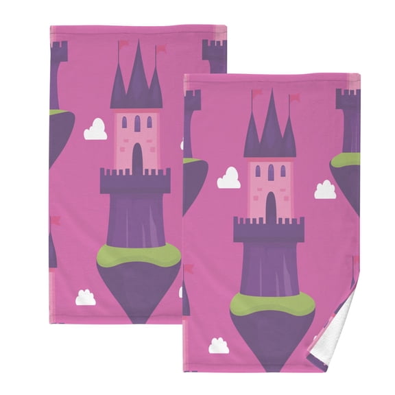 Pink Sky Island Set of 2 Pure Cotton Towels, 16'' x 28'', Highly Absorbent and Soft