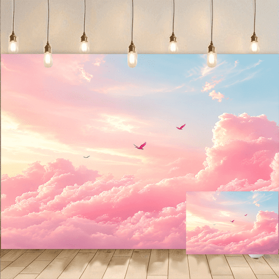 Pink Sky Photography Backdrop Background Banner
