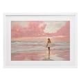 thumbnail image 1 of Pink Sky Surfer White Framed Print Under Glass, design by LSR Design Studio, 1 of 10
