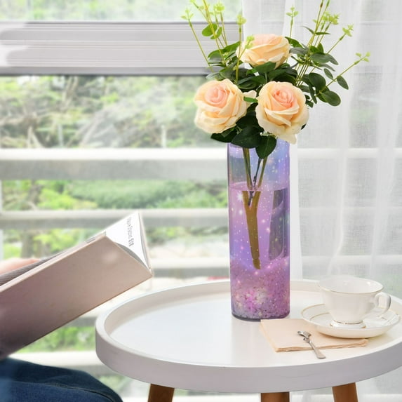 Pink Sky with Stars Vases for Flowers Modern Decorative Vase Home Decor for Bedroom Kitchen Living Room Centerpieces