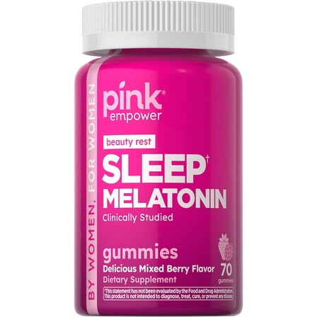 Melatonin Gummies | 10mg | Max Potency | 70 Count | Mixed Berry Flavor | by PINK