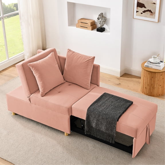 Pink Sleeper Recliner for Tight Spaces - Good for Family Gatherings and Furniture Adjustment