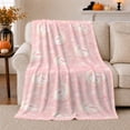 thumbnail image 1 of Pink Sleeping Moons with Clouds and Stars, Dreamy Nursery Style for Kids, Gentle Bedtime Motif and Baby Shower Gift, Cozy Flannel Blanket for Nursery and Bedroom, Home Decor, 1 of 9