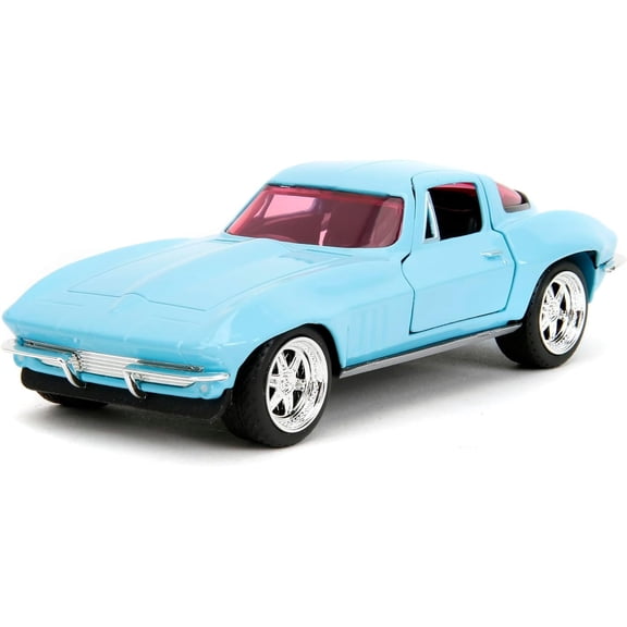 Pink Slips 1:32 W2 1966 Chevy Corvette Die-Cast Car, Toys for Kids and AdultsLight Blue