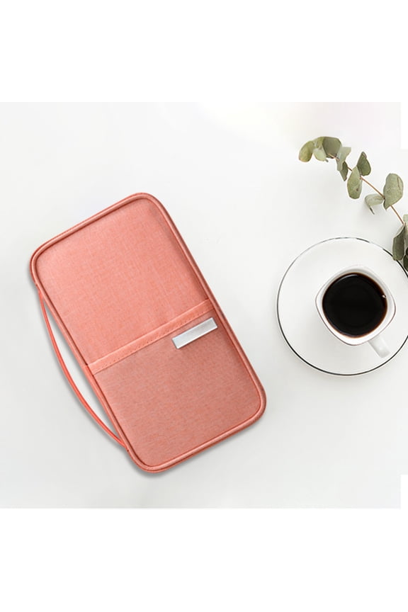 Pink Small Size Multi Functional Travel Passport Holder and Card Case, Portable Travel Document Organizer for Vacation, Durable Protective Passport Sleeve for International Travel, One Bag