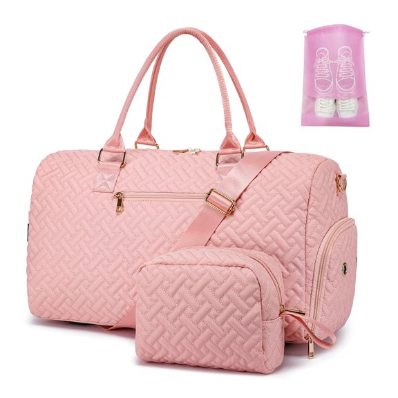 Pink-Small Style1 Duffel Bag Travel Weekender Carry On Overnight Gym Toiletry