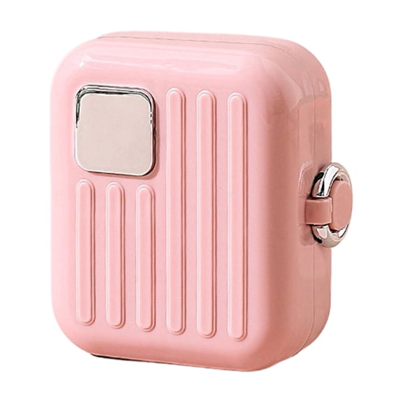 Pink Small Travel Pill Case, Travel Pill Organizer Portable, Small Daily Pill Organizer, Box Organizer Storage, 3X3X1.5 Inch Hard Shell Miniature Carrying Case with Secure Lock,