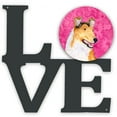 thumbnail image 1 of Pink Smooth Collie Metal Wall Artwork LOVE, 1 of 2