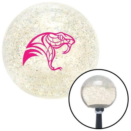 Pink Snake Profile Clear Metal Flake Shift Knob with M16 x 1.5 Insert Shifter Auto Brody