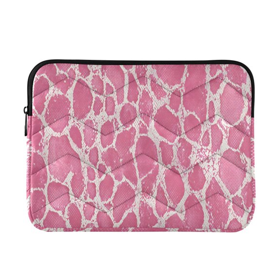 Pink Snake Skin Print Quilted Laptop Protective Cases Computer Sleeves Tablet Bags Briefcases M