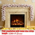 thumbnail image 1 of Pink Snow Flocked Christmas Garland | Artificial Frosted Pine Garland with Snowflake Accents | 47-Inch Winter Holiday Decor for Mantle & Tree, 1 of 7