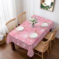 thumbnail image 1 of Pink Snowflake Christmas Table Cloth Waterproof Tablecloths, Winter Xmas Snowflake Tablecloth Dining Table Cover for Kitchen Party Tabletop Outdoor, Rectangle Tablecloth 60x102 Inch, 1 of 9