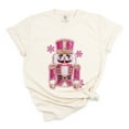 thumbnail image 1 of Pink Snowflake Nutcracker Patchwork Print - Women's Garment Dyed Graphic T-Shirt, 1 of 7