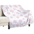 thumbnail image 1 of Pink Snowflakes Cute Flannel Fleece Throw Blanket Merry Christmas Winter 50x60 Inches Soft Blanket for Couch,Cozy,Warm,Lightweight, 1 of 6