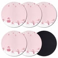 thumbnail image 1 of Pink Snowman Christmas Coasters Set of 6, Absorbent Coasters for Drinks, Winter Snowflake Pine Xmas Tree Coaster for Desk Coffee Table Protection, Home Decor House Warming Gifts 4", 1 of 8