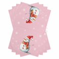 thumbnail image 1 of Pink Snowman Christmas Kitchen Towels Set of 4, Water Absorbent Dish Towel, Xmas Snowflake Watercolor Decorative Hand Towels - Quick Drying Cloth for Cooking Baking, 18x28 Inch, 1 of 8