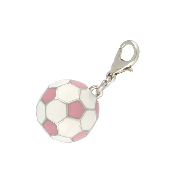 Pink Soccer Ball Charm by Bead Landing â€“ Nickel-Free Charms for DIY Jewelry Making - Necklaces - Bracelets & Keychains - 12 Pack