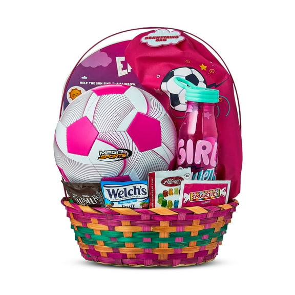 Pink Soccerball with Bag Easter Basket Gift Set