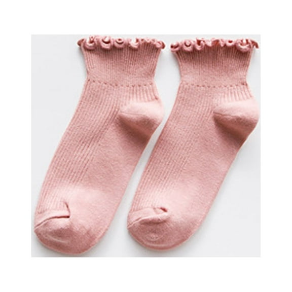 Pink Socks Women Edge Cotton Vertical Striped Boat Socks Fresh Socks