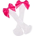 thumbnail image 1 of Pink Socks Women Ruffle Fishnet Ankle High Socks Mesh Lace Fish Net Short Socks, 1 of 2