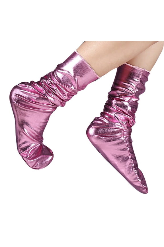 Pink Socks for Women Men Socks Casual Work Business Reflective Solid Fashion Sock Comfortable