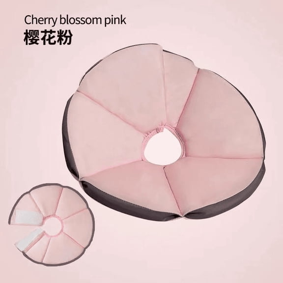 Pink Soft Elizabethan Collar for Pets, Wide Protective Neck Cone with Cotton Padding, Adjustable Magic Tape Closure, Waterproof Fabric Layer Collar for Cats & Dogs