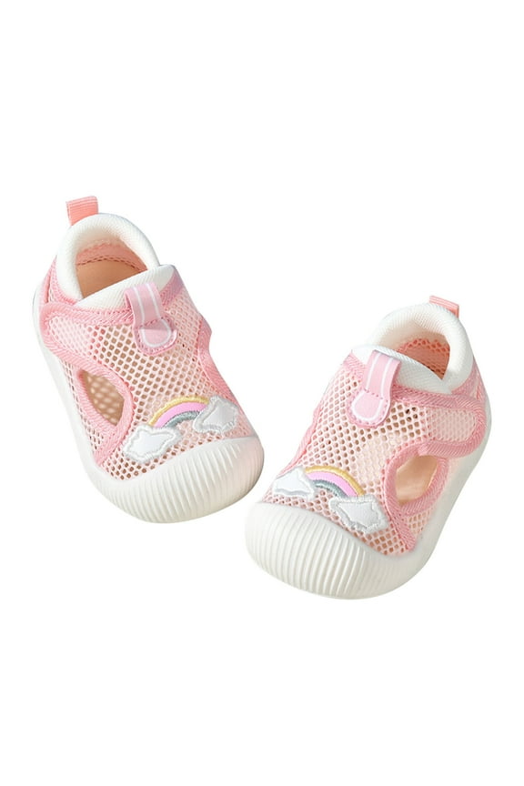 Pink Soft Sole Sneakers For Toddlers With Cloth Upper And Rubber Sole, Great For Flexible Movement, Featuring A Lightweight Build And Durable Construction